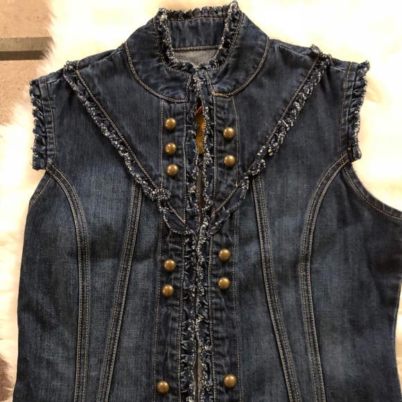 star jeans Tops - Star Jeans vest with brass like buttons Sz M